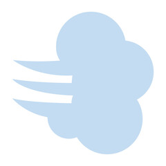 Dashing Away vector emoji icon. A cartoon-styled gust of air. Depicted as a small, gray cloud with motion lines, rushing to the left.