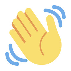 Waving Hand vector emoji icon. A hand waving most commonly used to say hello or goodbye. © vadymstock