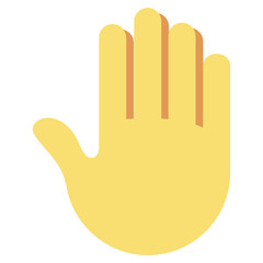 Raised Back of Hand vector emoji icon. A raised hand, showing the reverse side of the palm. May be paired with the forward-facing raised hand emoji.