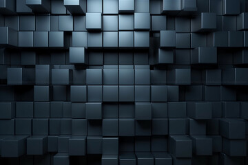 Black, Tech Background with a Geometric 3D Structure. Dark, Minimal design with Simple Futuristic Forms