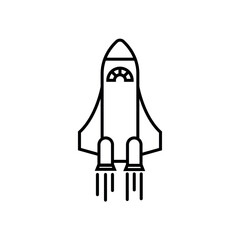 Fototapeta premium Rocket line icon, logo vector