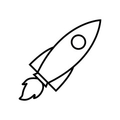 Rocket line icon, logo vector