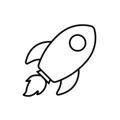 Rocket line icon, logo vector