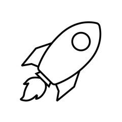 Rocket line icon, logo vector