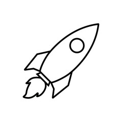 Rocket line icon, logo vector