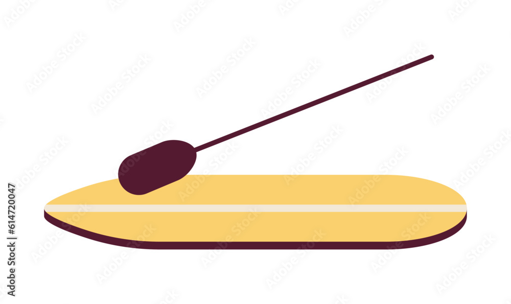 Aufkleber sup board with paddle semi flat colour vector object. summer physical activity. paddleboarding. edit