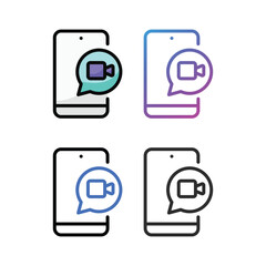 Zoom mobile icon design in four variation color