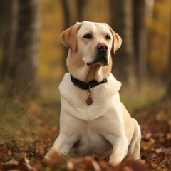 Portrait of a dog of the Labrador Retriever breed close-up, generative ai