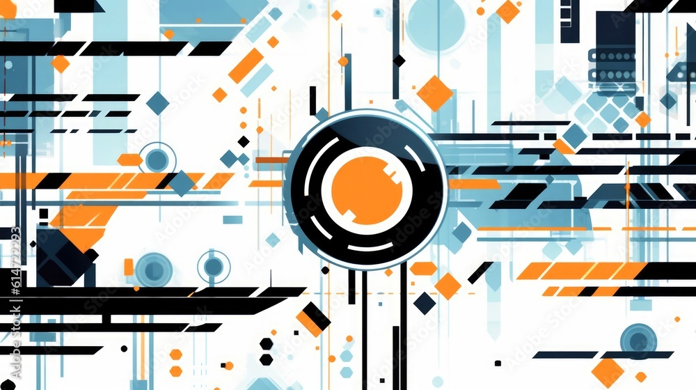 Poster abstract tech lines background. futuristic abstract shapes technology, application cover and web sit