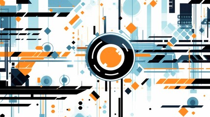 Abstract tech lines background. futuristic abstract shapes technology, Application cover and web site design, Generative AI illustration