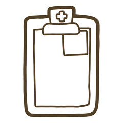 Outline clipboard with paper healthcare 