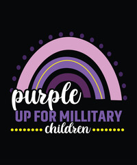 purple up for military children t shirt template design