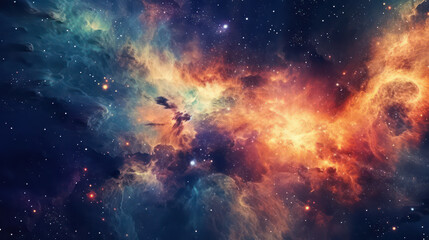 Fototapeta premium A beautiful abstract background that depicts a celestial cosmic symphony