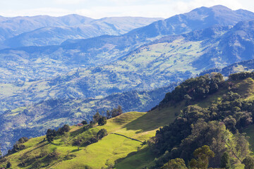 Naklejka premium Green hills in Colombia