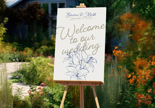 Panel Seating Wedding Easel