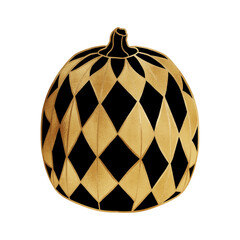 Painted Gold And Black Pumpkin