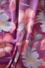 Floral fabric silk