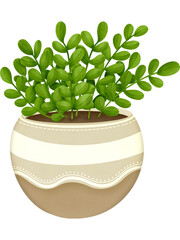 comic potted plant illustration