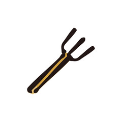 Cultivator - Gardening tool icon/illustration (Hand-drawn line, colored version)