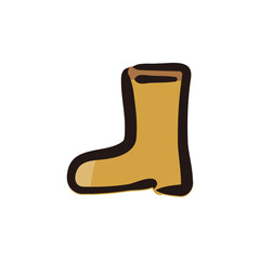 Wellington boots - Gardening tool icon/illustration (Hand-drawn line, colored version)