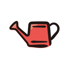 Obraz premium Watering can - Gardening tool icon/illustration (Hand-drawn line, colored version)