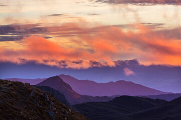 Fototapeta na wymiar Mountains in Colombia at sunrise