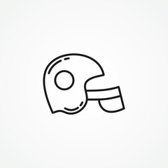 American football helmet line icon. football helmet web linear icon.