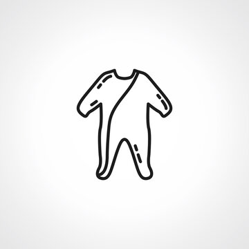 recommend clip art: baby romper line icon. Bodysuit baby outline icon.