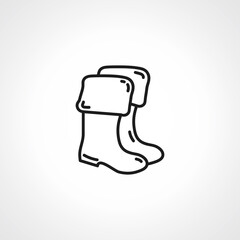 Long boots line icon. Long boots outline icon.