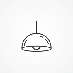 chandelier with one bulb line icon. lamp one line outline icon.