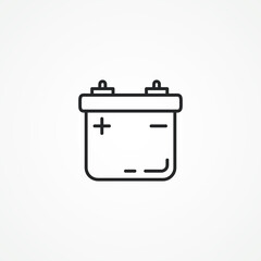 Car Battery Line Icon. car battery line icon