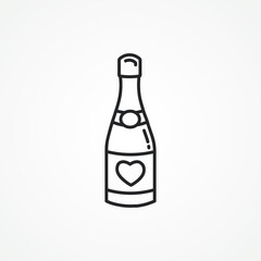 Champagne bottle line icon. champagne bottle line icon.