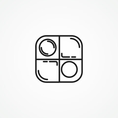 Checkers Board Game line icon. checkers web linear icon.