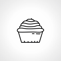cupcake line icon. Cake line icon. Muffin, cup cake linear icon.