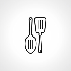 spatula line icon for kitchen. cooking spatula line icon.