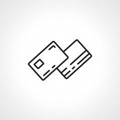 credit card outline icon. Debit payment line icon.