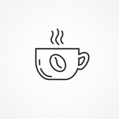 Cup of coffee line icon. Cup of coffee outline icon.