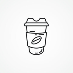 coffee line icon. take away coffee in a disposable cup linear icon.