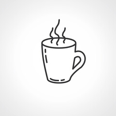 Cup of coffee icon. Cup of hot drink linear icon