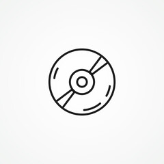 CD disk line icon. Laser disk, compact disc, CD, DVD icon line icon.