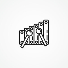 xylophone line icon. Children's xylophone web linear icon.