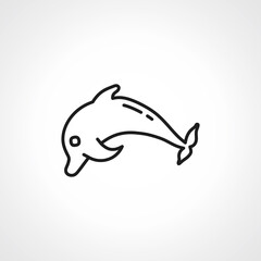 dolphin line icon. dolphin outline icon