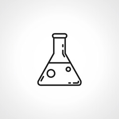 beaker vector thin line icon. laboratory flask linear icon.