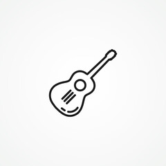 Guitar line icon. classic guitar web linear icon.