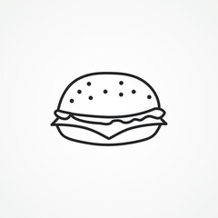 Burger line icon. hamburger linear icon