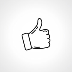 Like icon. Hand like. Thumb up outline icon