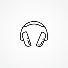 Headphones line icon. Headphones earphones line icon.