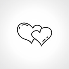 Heart line icon. hearts love web linear icon.