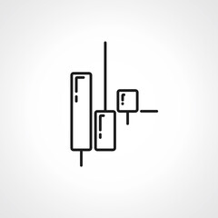 Candlestick Chart Line Icon. Japanese Candle outline icon