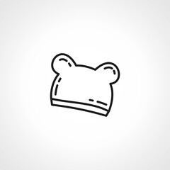 Baby hat line icon, hat with ears line icon.
